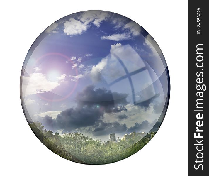 Landscape within a crystal ball