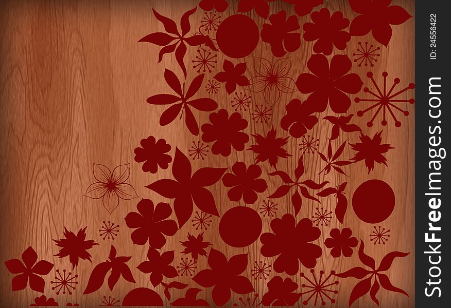 Floral designs of  images on brown background. Floral designs of  images on brown background