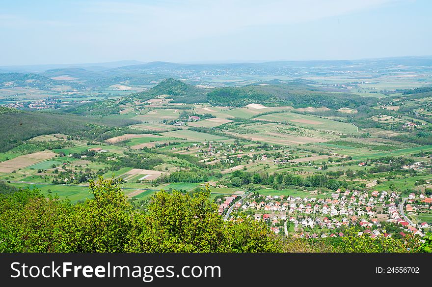 Beautiful panorama to extinct volcanoes at Lake Balaton, Hungary