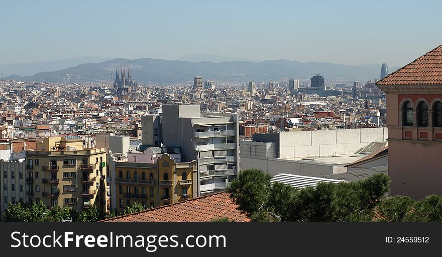 Roofs of Barcelona in summer. Roofs of Barcelona in summer