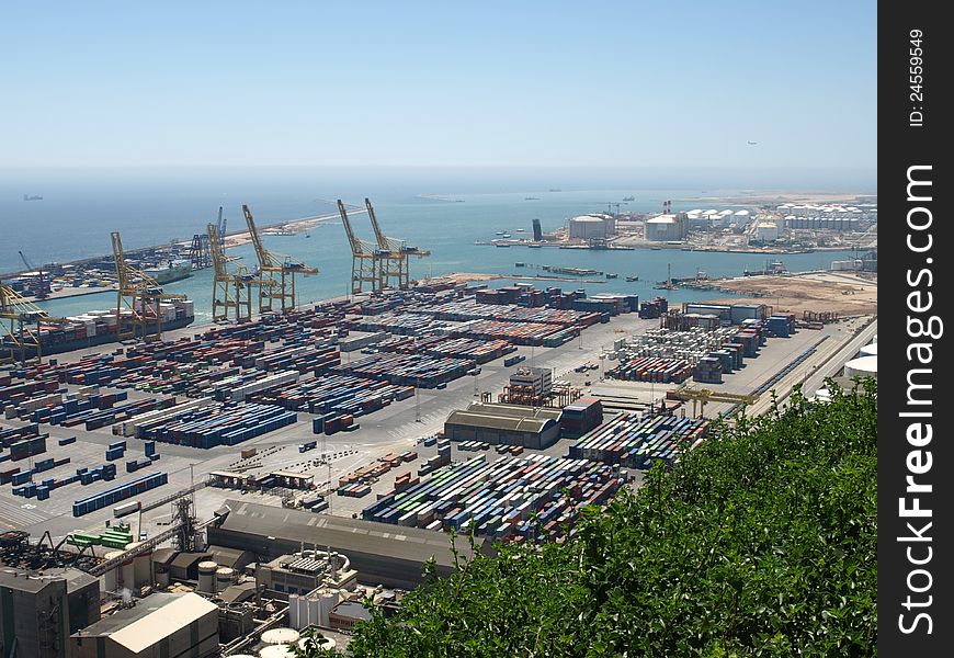 Iron cranes at the port of Barcelona