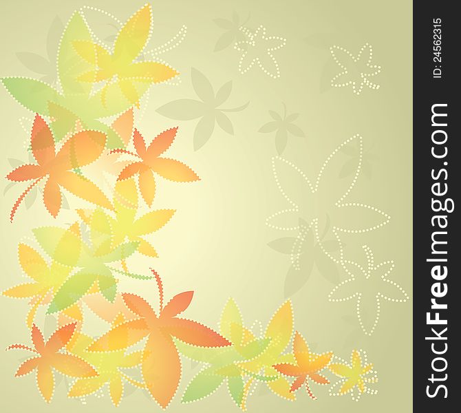 Vector autumn background with leaves