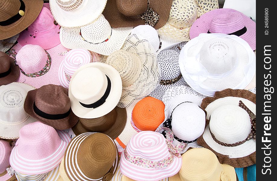 Various Fashion Hats From Top View