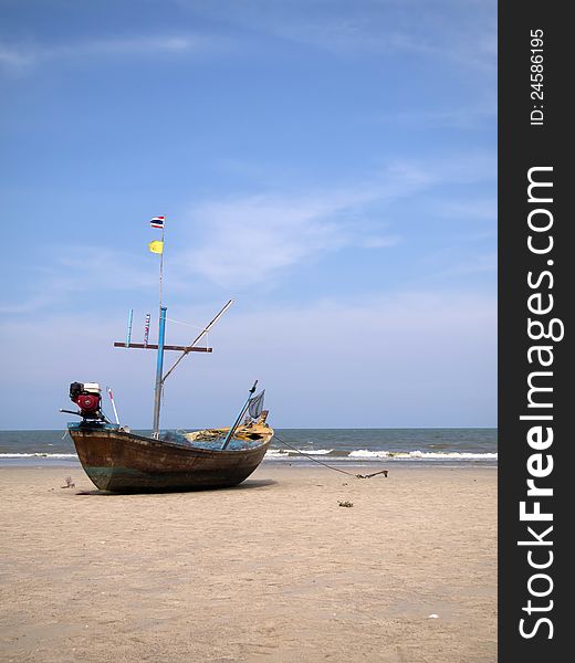 Boat on the beach, hua hin,thailand