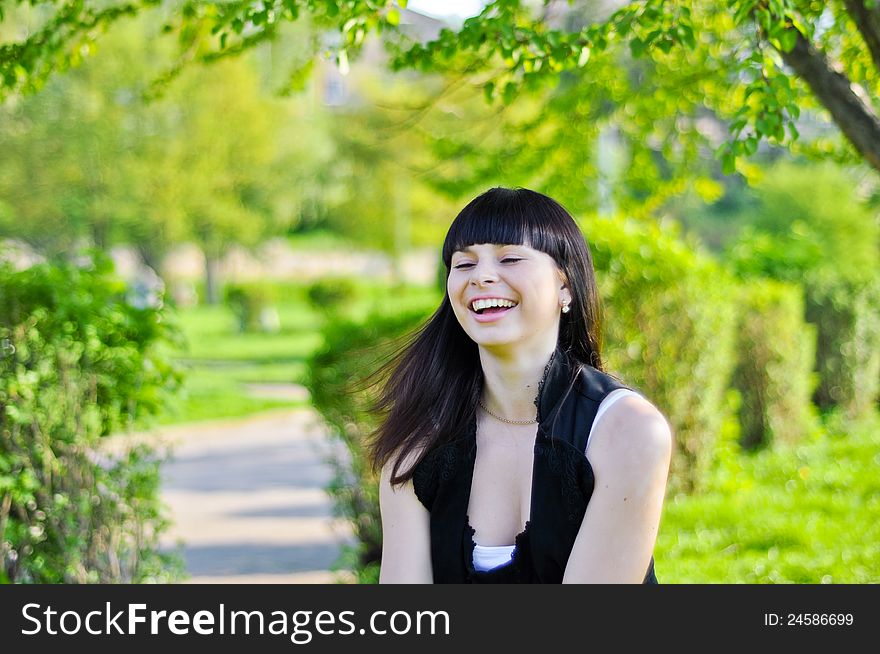 Beautiful girl laughing