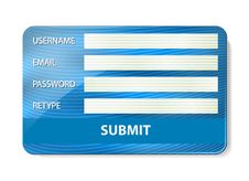 Registration Form On Credit Card. Royalty Free Stock Images