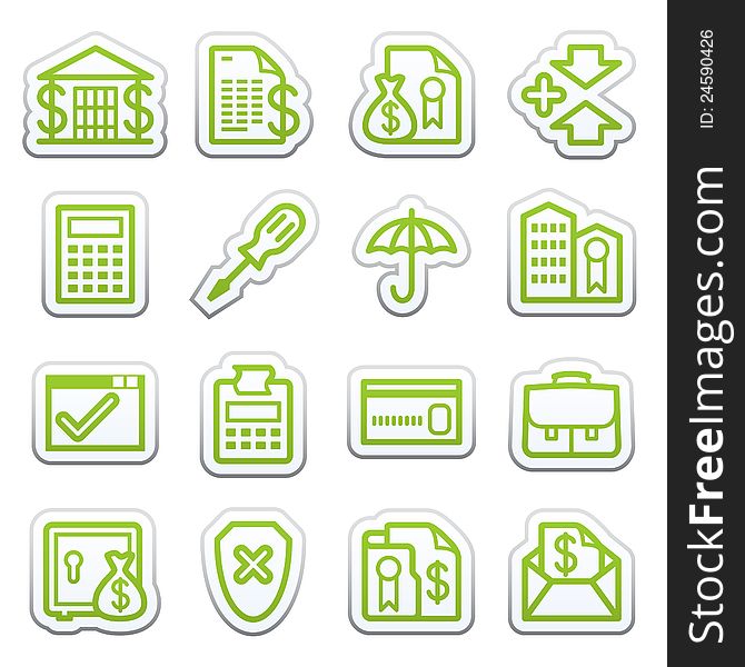 Banking web icons.  Sticker series.