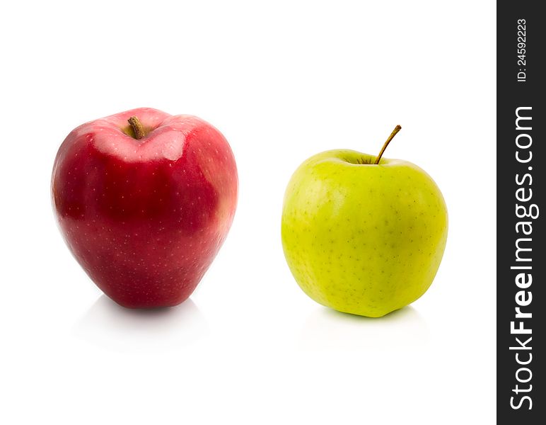 Two apples.  on white. Two apples.  on white