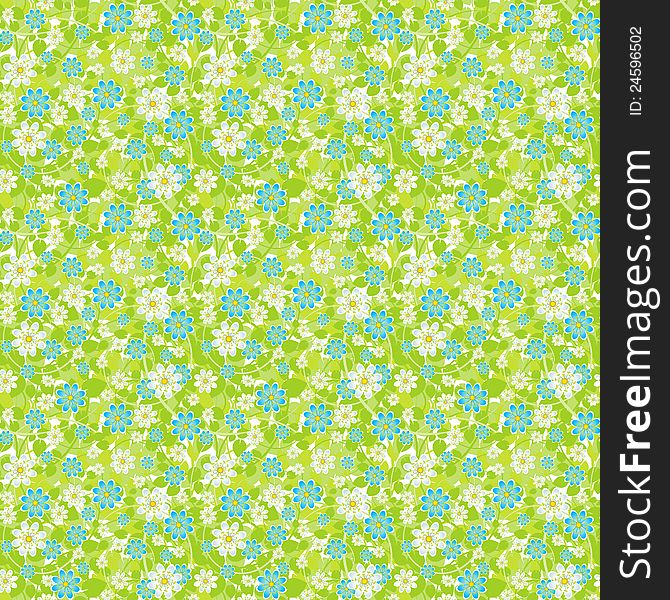 Seamless spring background with leaves. A vector. Seamless spring background with leaves. A vector.