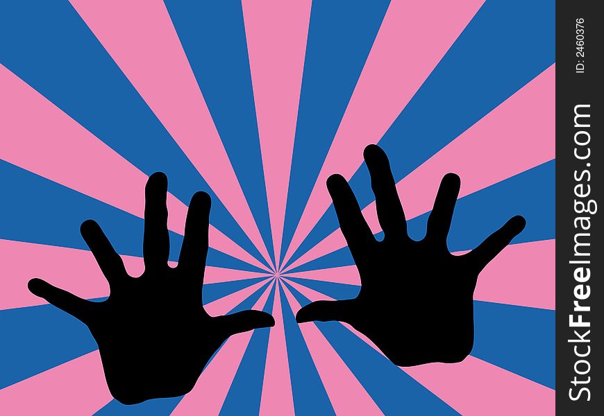 Blue-pink retro background with hands (with vector eps format). Blue-pink retro background with hands (with vector eps format)