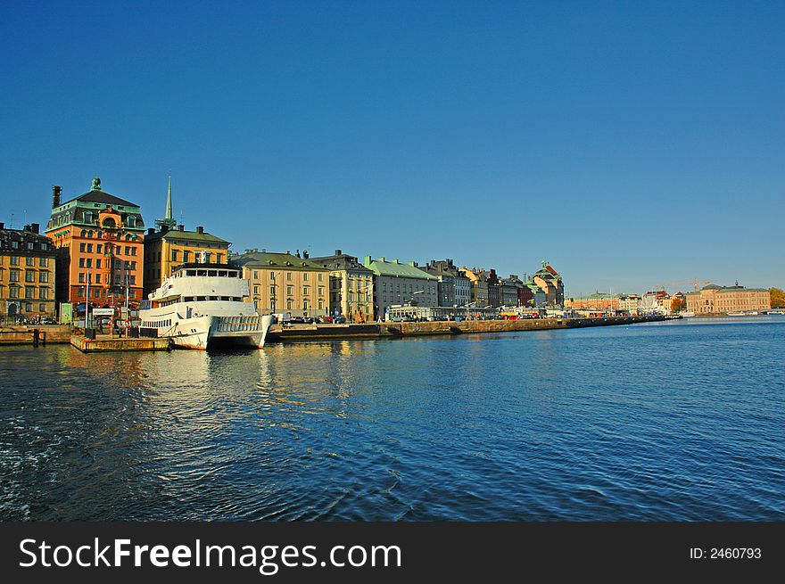 European harbourfront in Stockholm, Sweden. European harbourfront in Stockholm, Sweden.