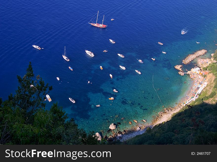 Bird-eye view of the Capri coast - summer 2006