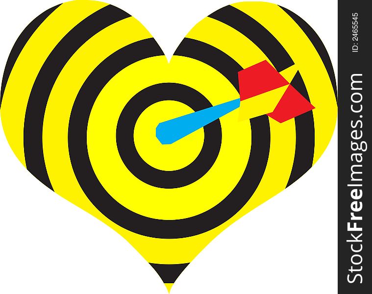 Heart target with dart
