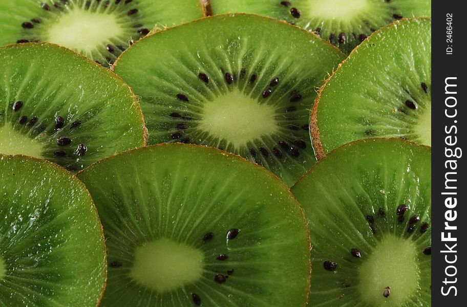 Detail of slices of the kiwi. Detail of slices of the kiwi