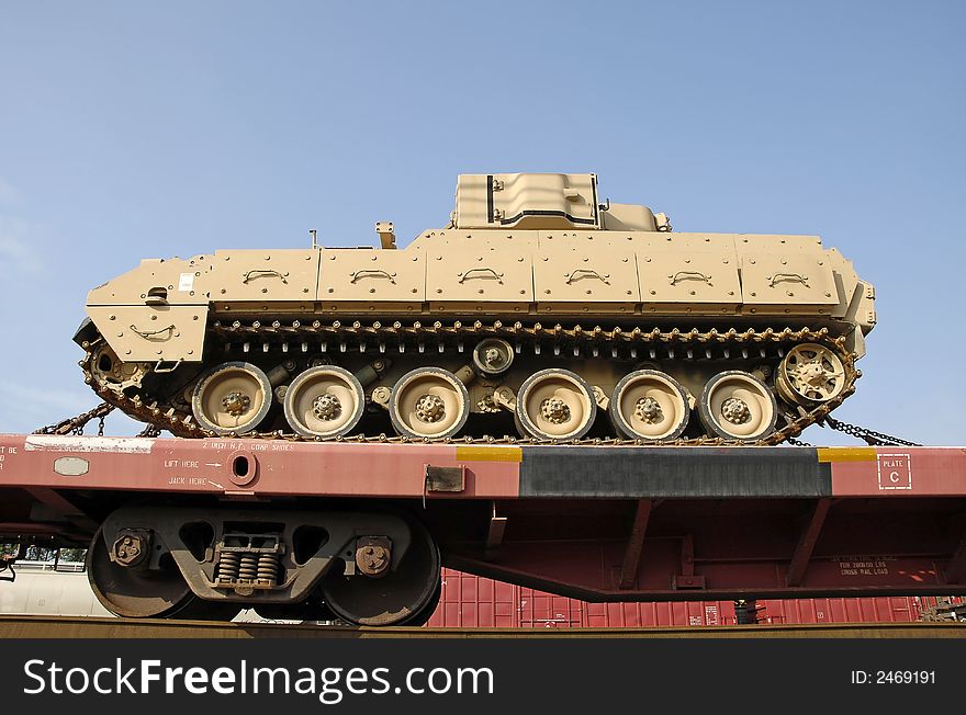 Military Tank on Railcar