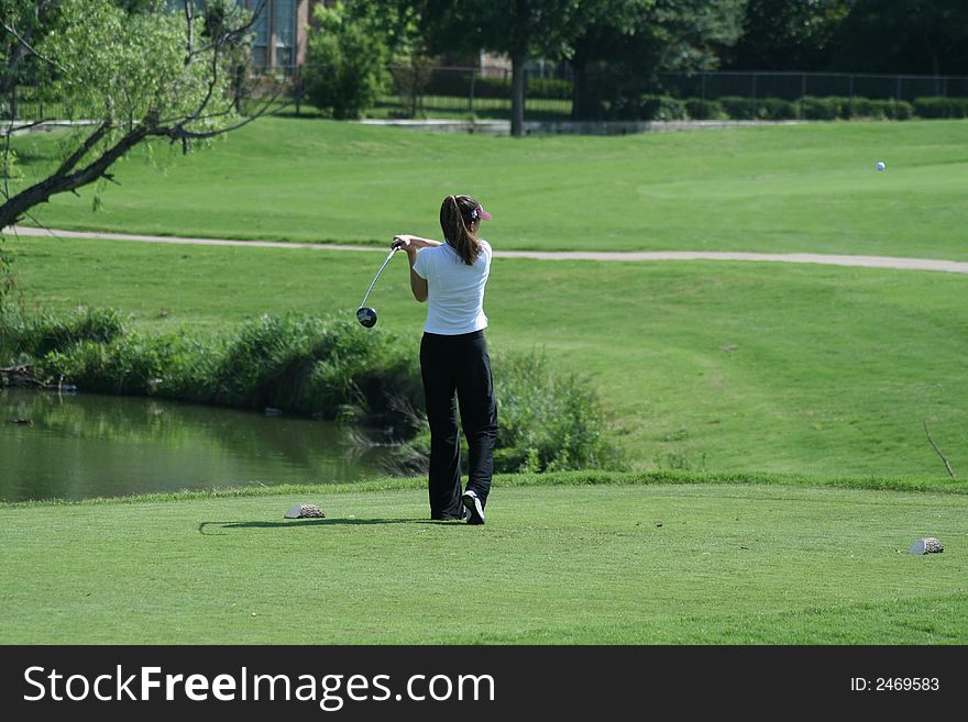 Teeing Off at Hole 8. Teeing Off at Hole 8