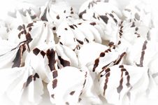 Meringue Cookies With Chocolate Icing Stock Photos