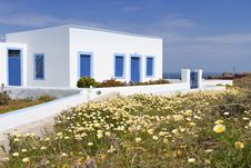 Traditional House At Santorini, Greece Royalty Free Stock Photos