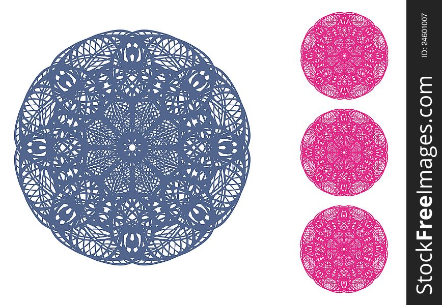 Blue and pink circle ornament