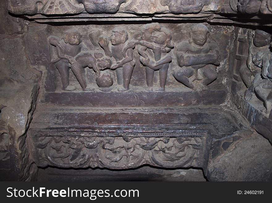 Carvings In One Of The Temples In Khajuraho