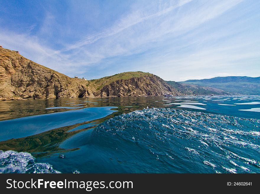 Calm water in Balaklava's bay, Ukraine