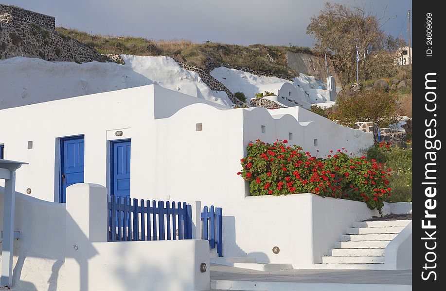 Traditional house from the cyclades on Santorini island of the aegean sea in Greece. Traditional house from the cyclades on Santorini island of the aegean sea in Greece