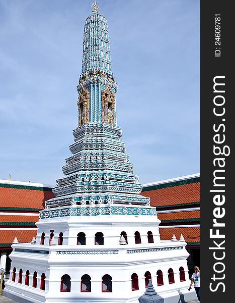 Blue pagoda in Wat Phra Keaw