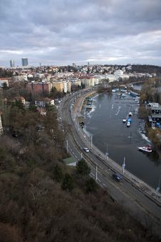 Prague Waterfront Royalty Free Stock Photos