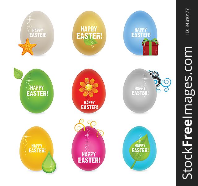 Colored clean and creative nature easter eggs set