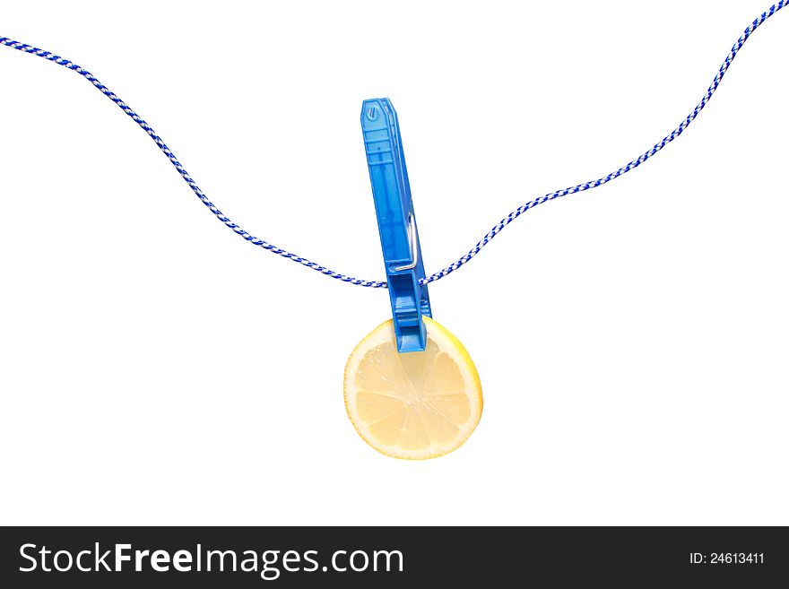 Fresh yellow lemon isolated over white with clipping path