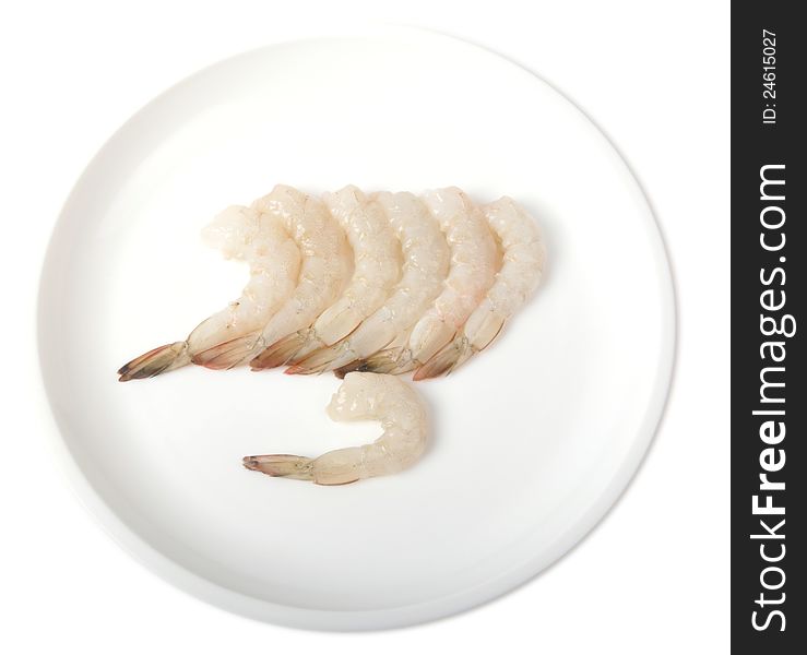 Prawn or shrimp, isolated on white.