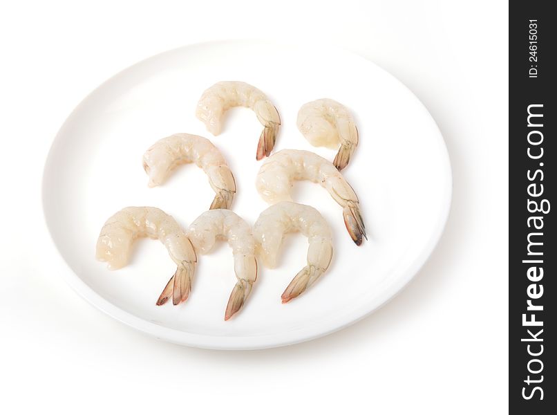 Prawn or shrimp, isolated on white.