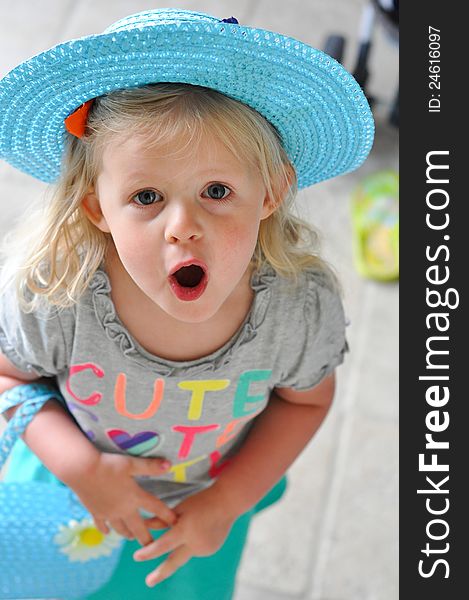 Surprised expression on a little girl. Surprised expression on a little girl