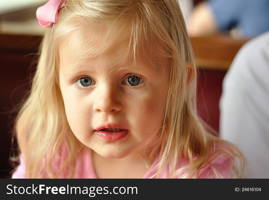 Close up of young Girl with Blue Eyes. Close up of young Girl with Blue Eyes