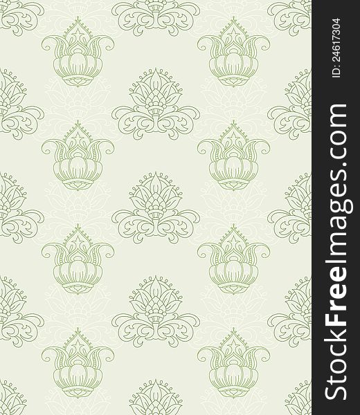 Vector seamless background with ornamental flowers,. Vector seamless background with ornamental flowers,