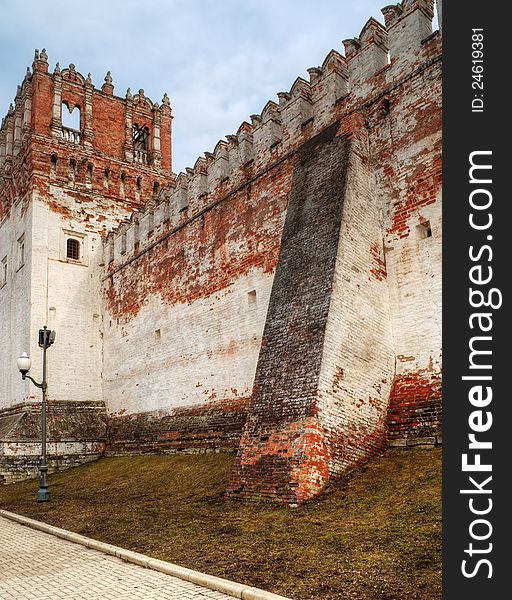 The wall of Novodevichy convent in Moscow