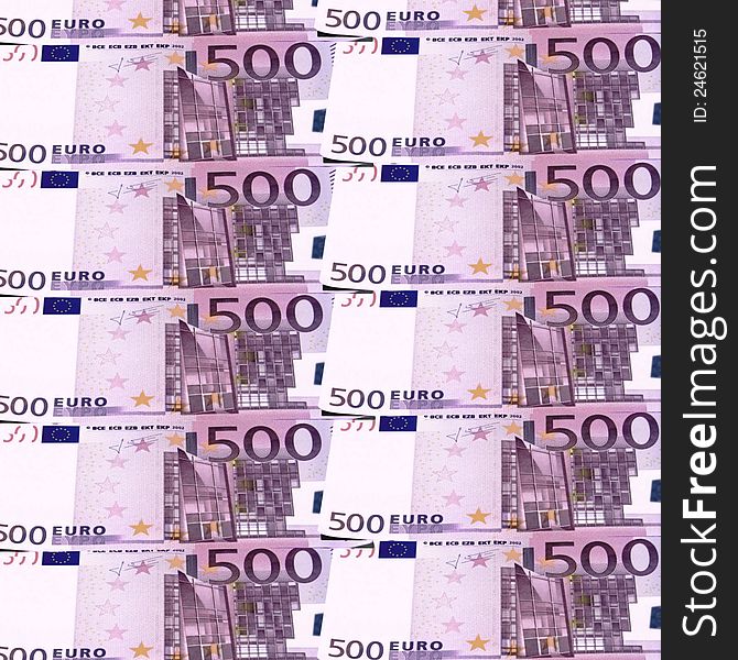 Background made of lots of  five hundred euro banknote. Background made of lots of  five hundred euro banknote