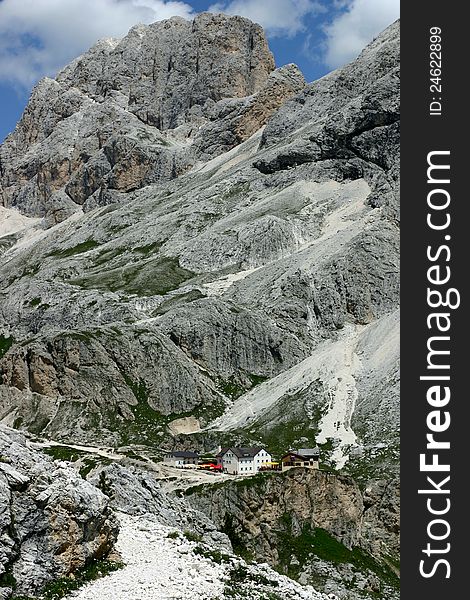 Hiking on Dolomits (Italy) - go beyond more popular huts. Hiking on Dolomits (Italy) - go beyond more popular huts