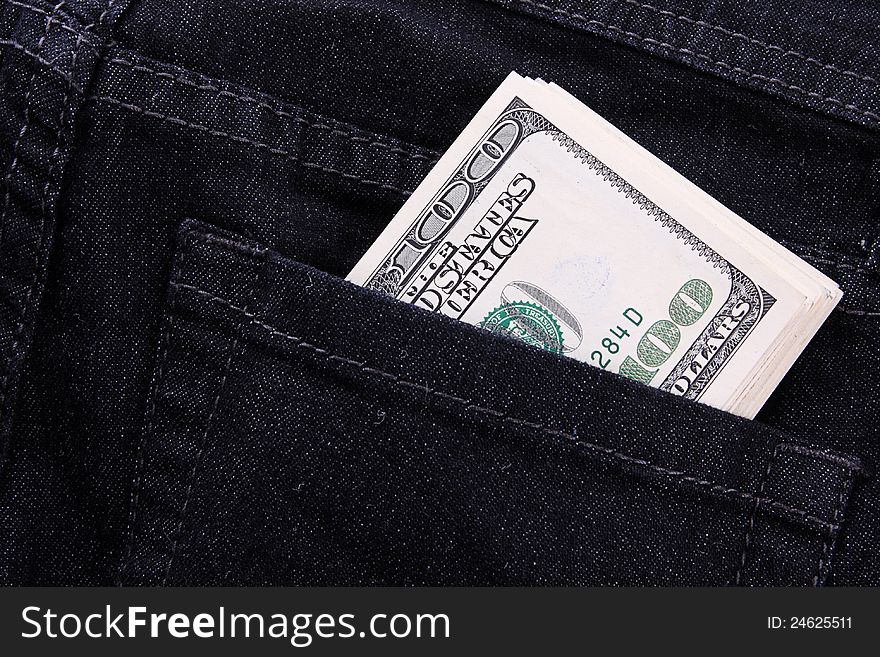 Money in jeans pocket, Shoping background. Money in jeans pocket, Shoping background