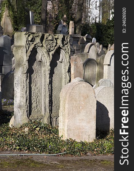 Gravestones in the jewish cemetery