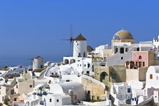 Traditional Village At Santorini, Greece Stock Photo