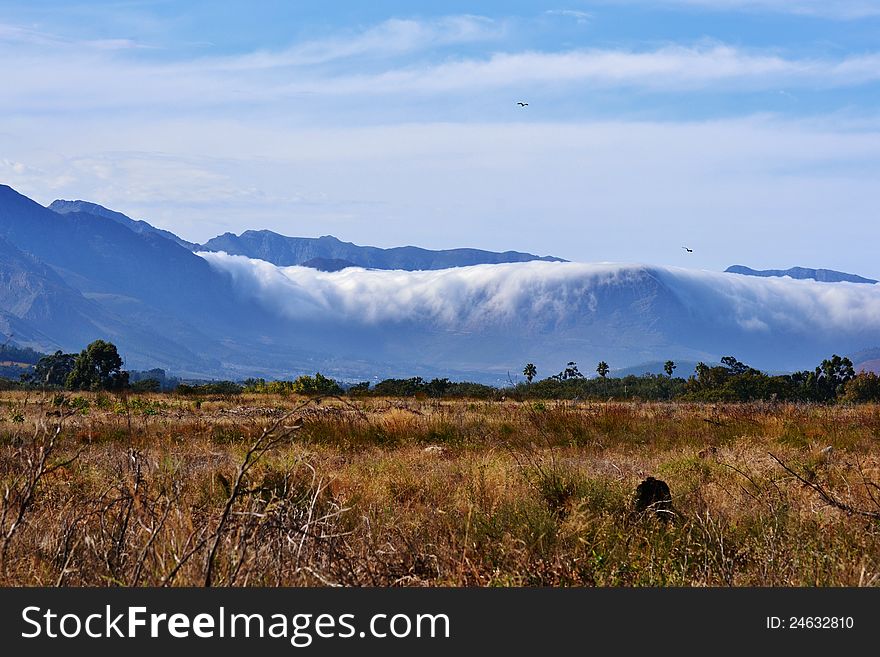 Landscape of mountains with clouds. Landscape of mountains with clouds