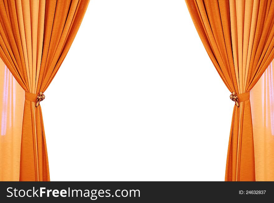 Gold luxury curtain with a copy-space in the middle