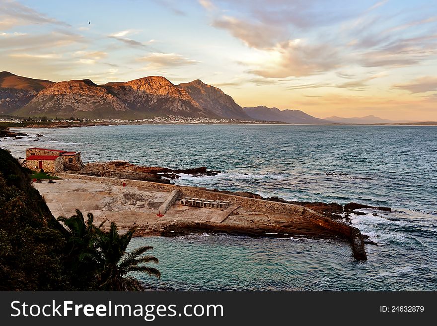 Beautiful sunset over Mountains with clouds