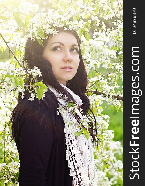 Girl With Spring Flowers