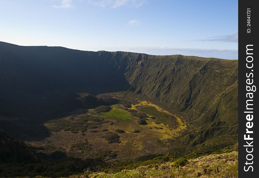 Volcano crater in Faial island