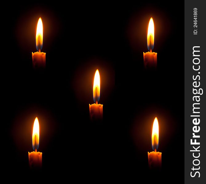 The Candle on A black background