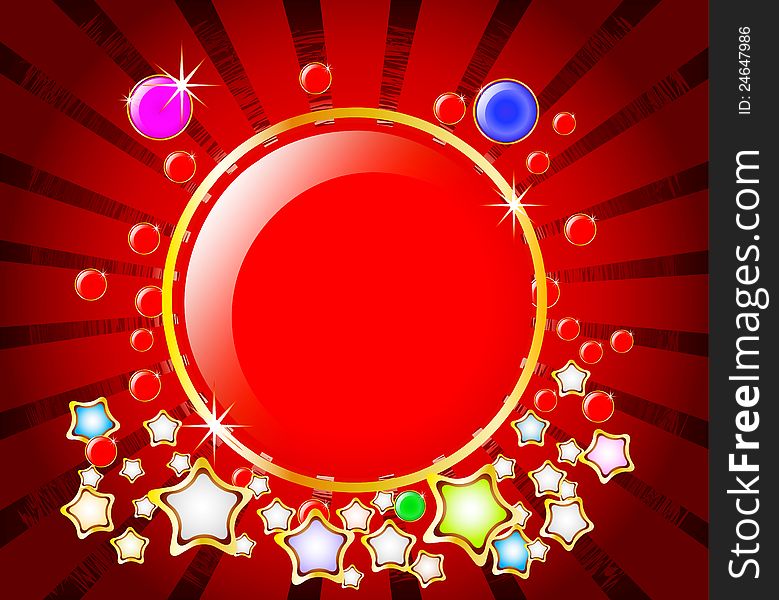 Elegant round display with red color
