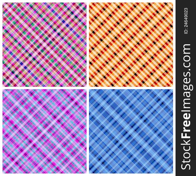 Set Of 4 Seamless Pinstripe Pattern.