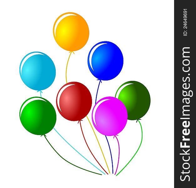 An illustration of colorful balloons.